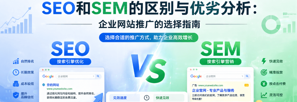 SEO和SEM的区别与优劣分析：企业网站推广的选择指南