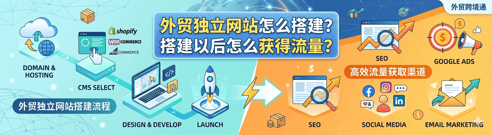 外贸独立网站怎么搭建?搭建以后怎么获得流量?
